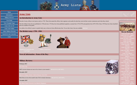 Army Lists site